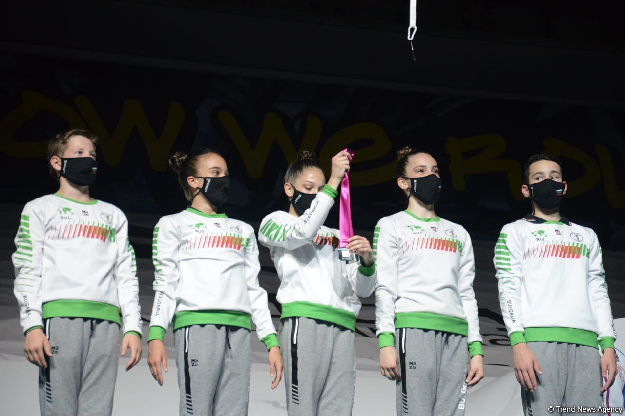 Aerobika gimnastikası üzrə Dünya Yaş Qrupları Yarışlarında qrup hərəkətlərdə və aerodans proqramında qaliblər mükafatlandırılıb (FOTO)