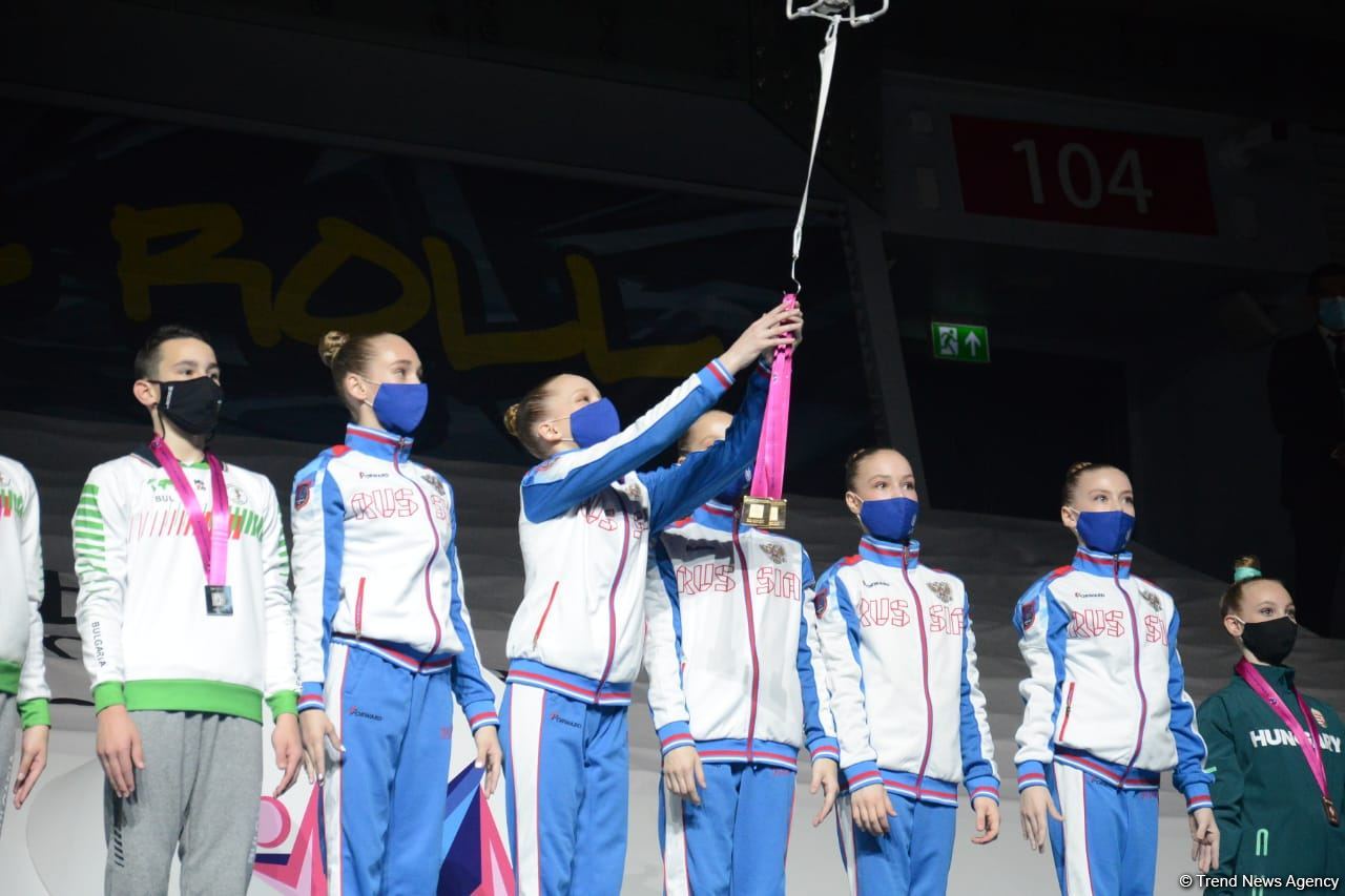 Aerobika gimnastikası üzrə Dünya Yaş Qrupları Yarışlarında qrup hərəkətlərdə və aerodans proqramında qaliblər mükafatlandırılıb (FOTO)