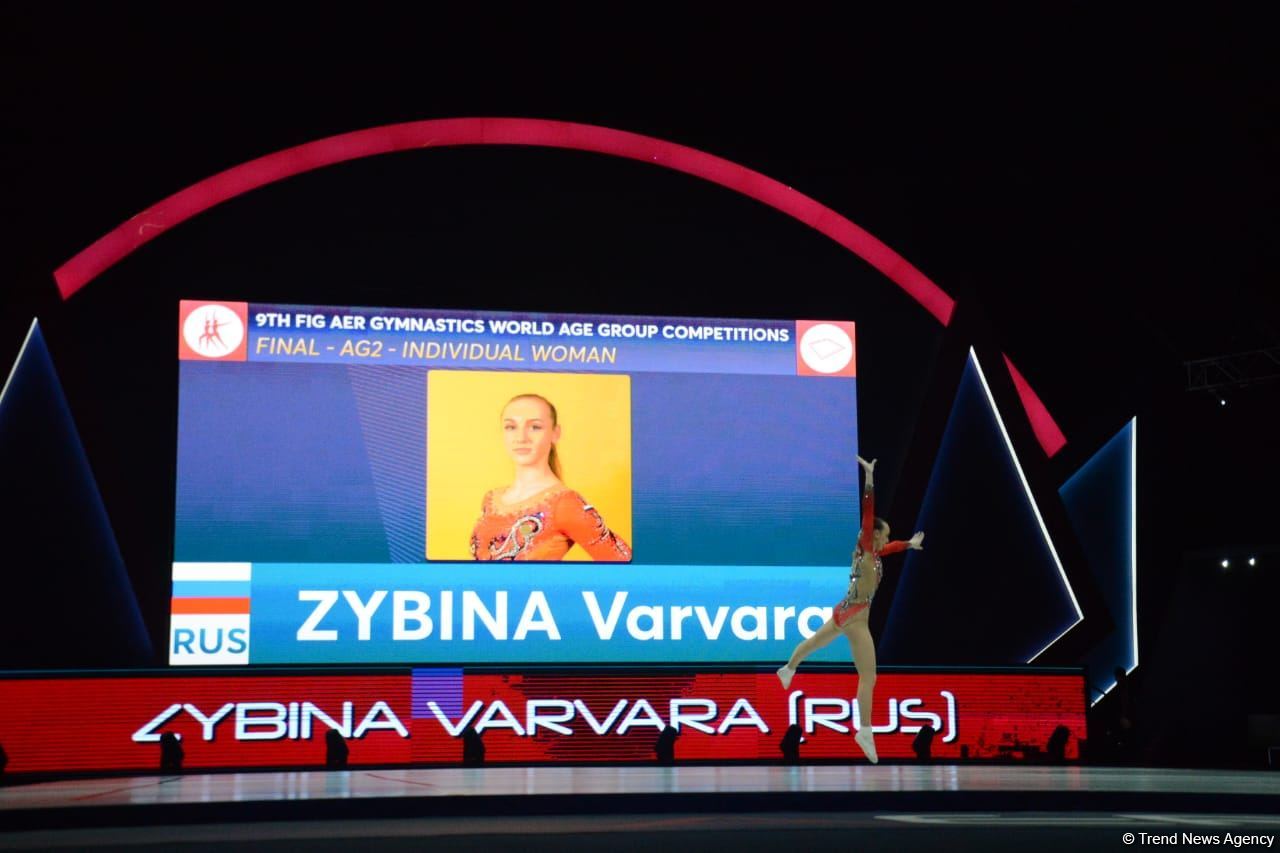 Rusiya gimnastı aerobika gimnastikası üzrə Dünya Yaş Qrupları Yarışlarında qadınlar arasında fərdi proqramda qalib gəlib (FOTO)