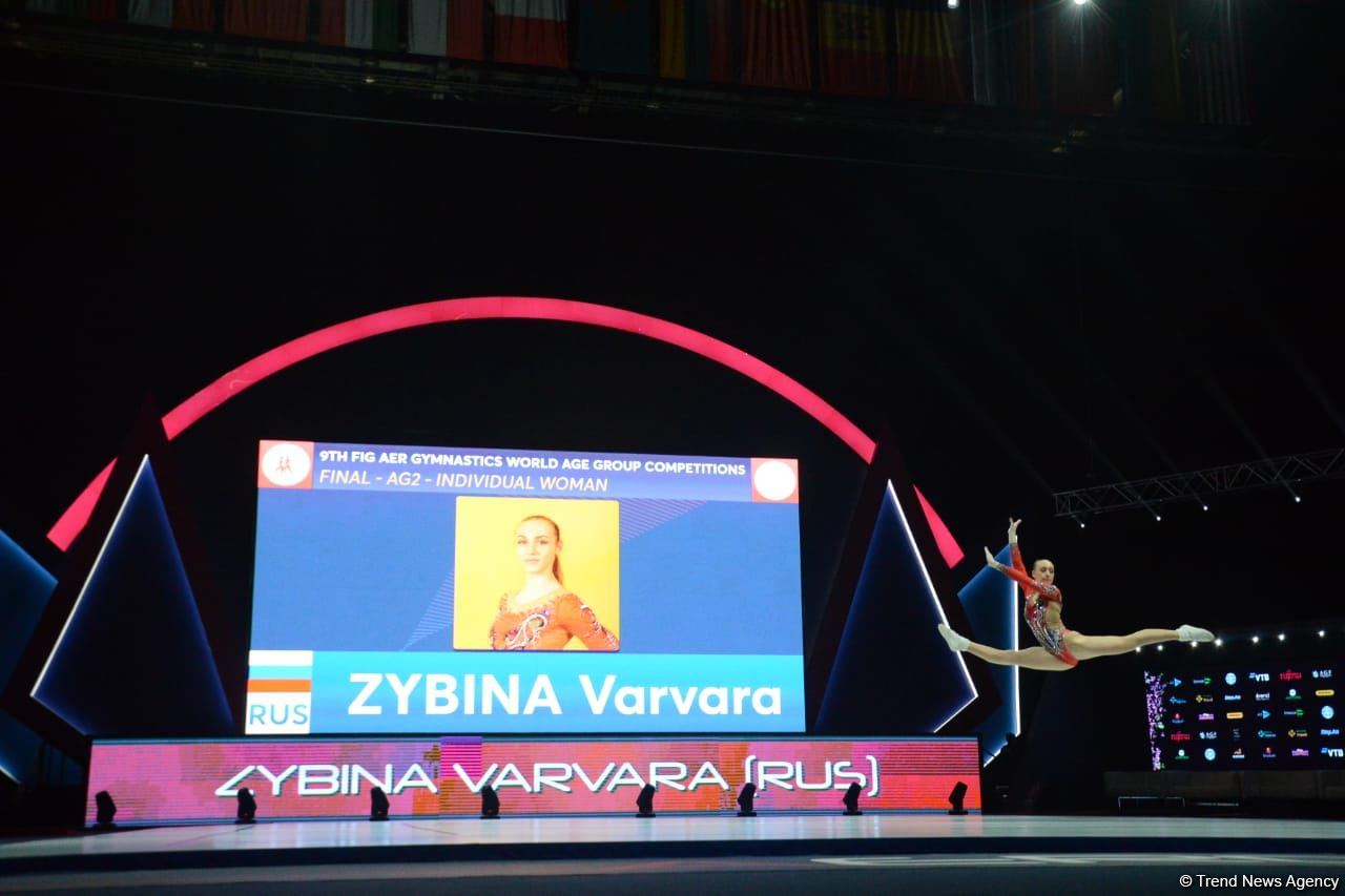 Rusiya gimnastı aerobika gimnastikası üzrə Dünya Yaş Qrupları Yarışlarında qadınlar arasında fərdi proqramda qalib gəlib (FOTO)