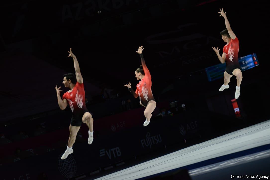 Bakıda aerobika gimnastikası üzrə 16-cı dünya çempionatının birinci günü başlayıb (FOTO)