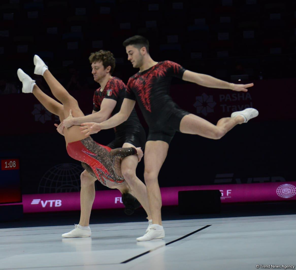 Bakıda aerobika gimnastikası üzrə 16-cı dünya çempionatının birinci günü başlayıb (FOTO)