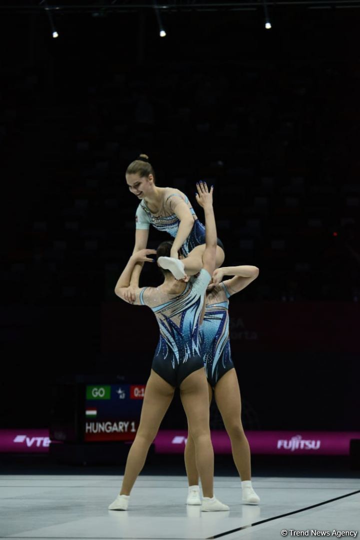Bakıda aerobika gimnastikası üzrə 16-cı dünya çempionatının birinci günü başlayıb (FOTO)