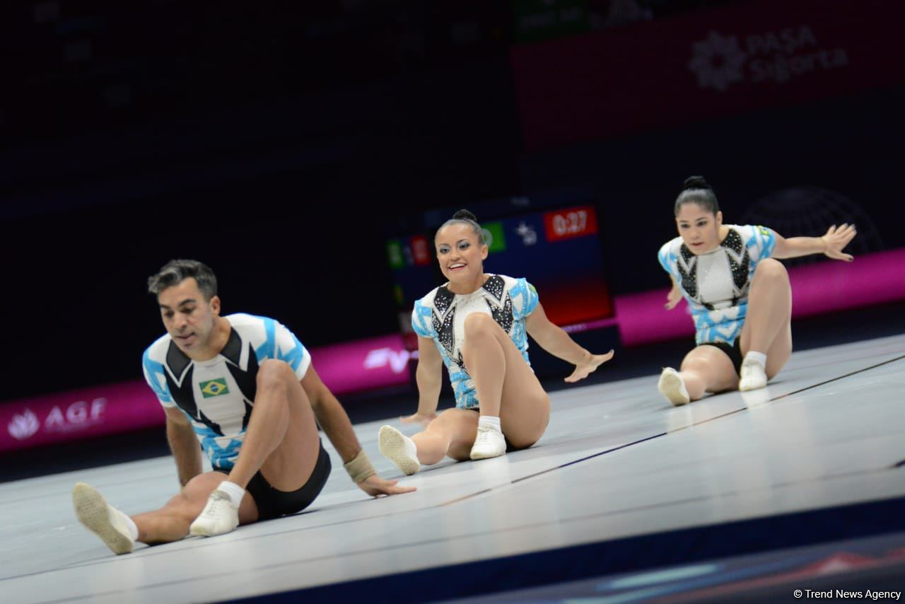 Bakıda aerobika gimnastikası üzrə 16-cı dünya çempionatının birinci günü başlayıb (FOTO)