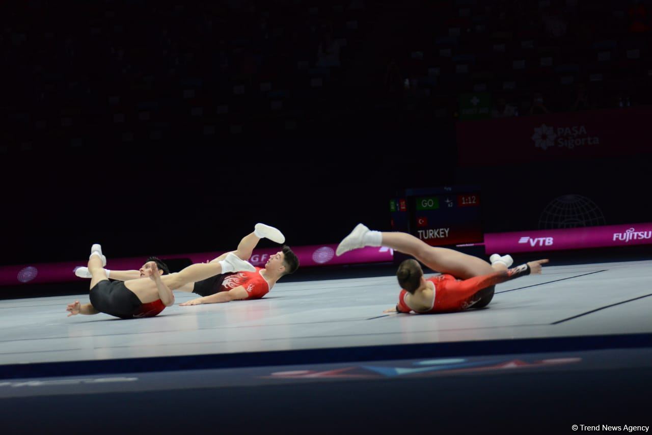 Bakıda aerobika gimnastikası üzrə 16-cı dünya çempionatının birinci günü başlayıb (FOTO)