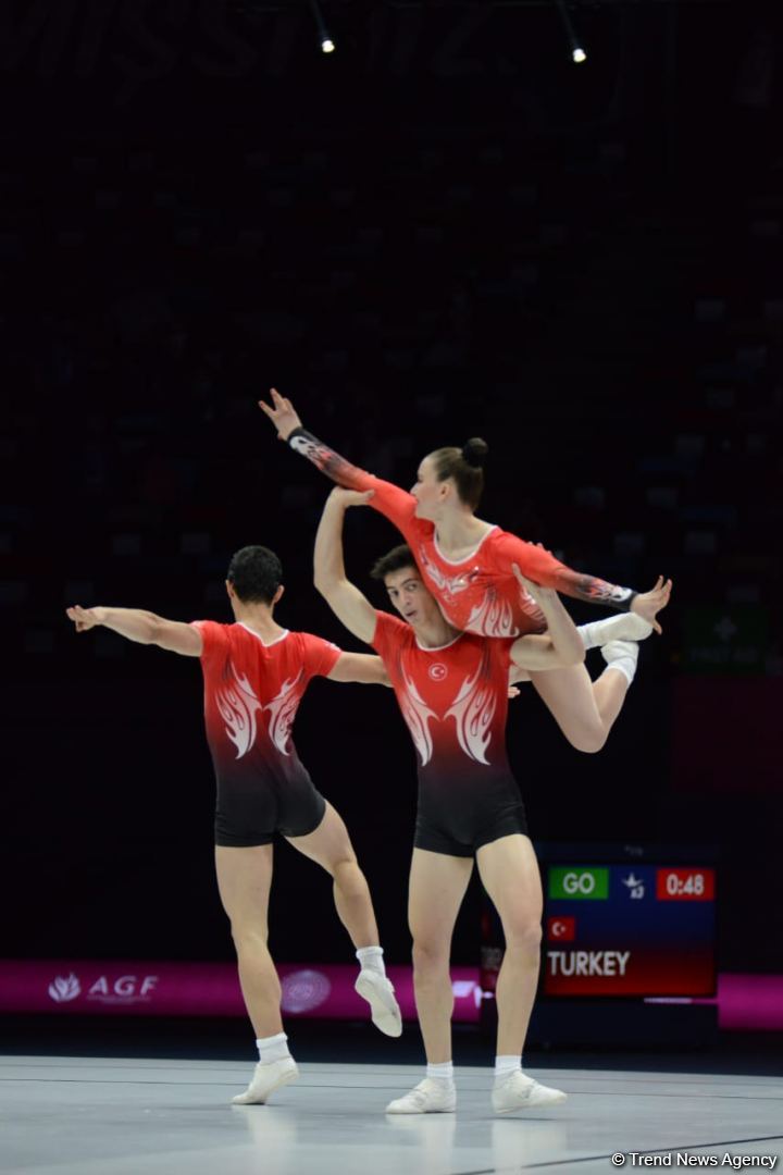 Bakıda aerobika gimnastikası üzrə 16-cı dünya çempionatının birinci günü başlayıb (FOTO)