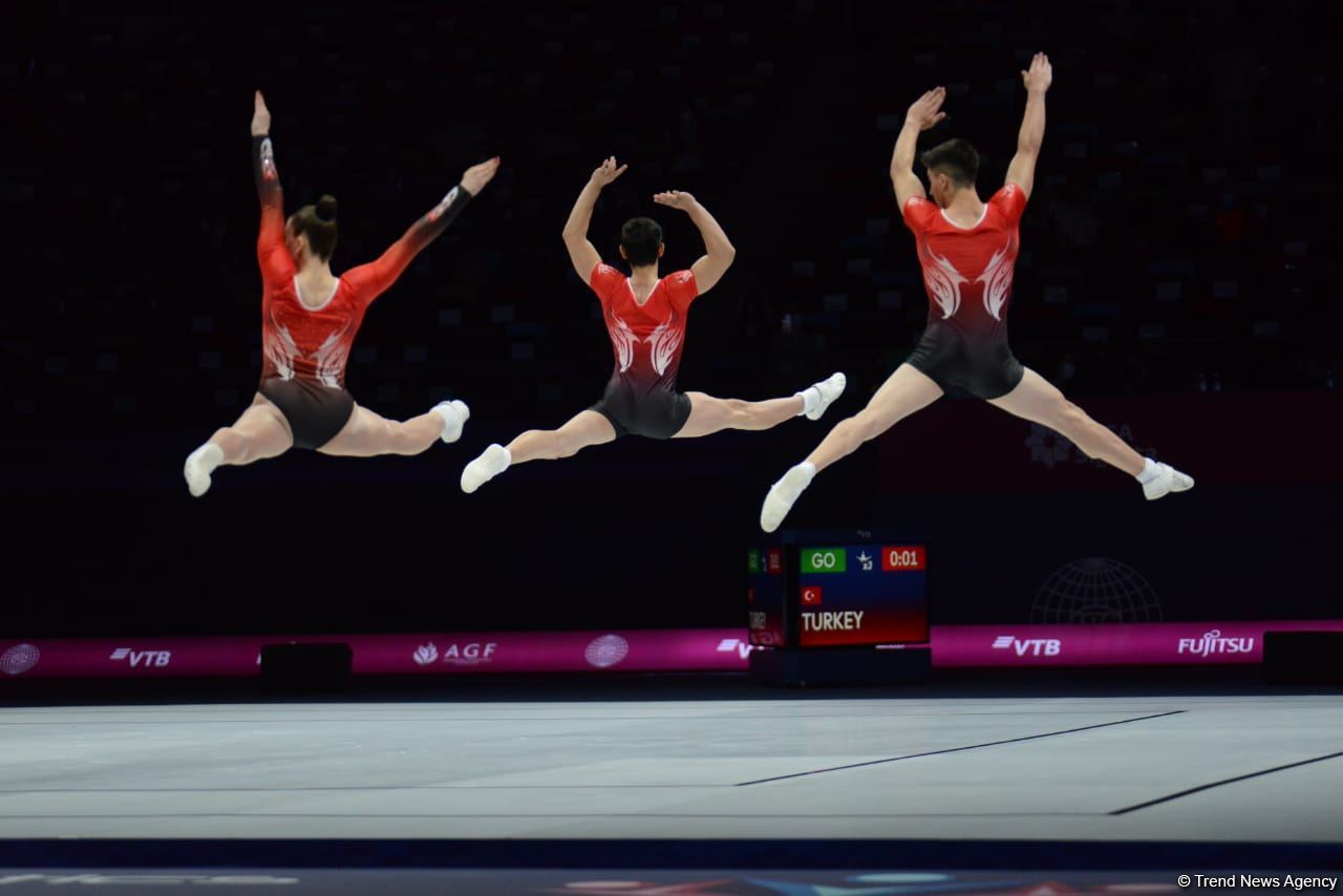 Bakıda aerobika gimnastikası üzrə 16-cı dünya çempionatının birinci günü başlayıb (FOTO)