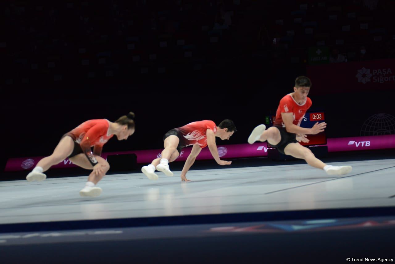 Bakıda aerobika gimnastikası üzrə 16-cı dünya çempionatının birinci günü başlayıb (FOTO)