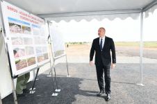 Prezident İlham Əliyev Ağdama səfər edib, Bərdə-Ağdam avtomobil yolunun təməlqoyma mərasimində iştirak edib (FOTO)(YENİLƏNİB)