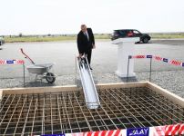 Prezident İlham Əliyev Ağdama səfər edib, Bərdə-Ağdam avtomobil yolunun təməlqoyma mərasimində iştirak edib (FOTO)(YENİLƏNİB)