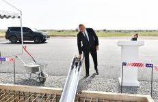 Prezident İlham Əliyev Ağdama səfər edib, Bərdə-Ağdam avtomobil yolunun təməlqoyma mərasimində iştirak edib (FOTO)(YENİLƏNİB)