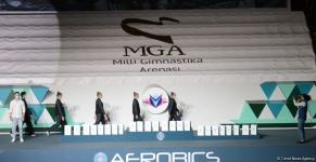 Bakıda aerobika gimnastikası üzrə dünya çempionatında aerostep proqramında qaliblər mükafatandırılıb (FOTO)