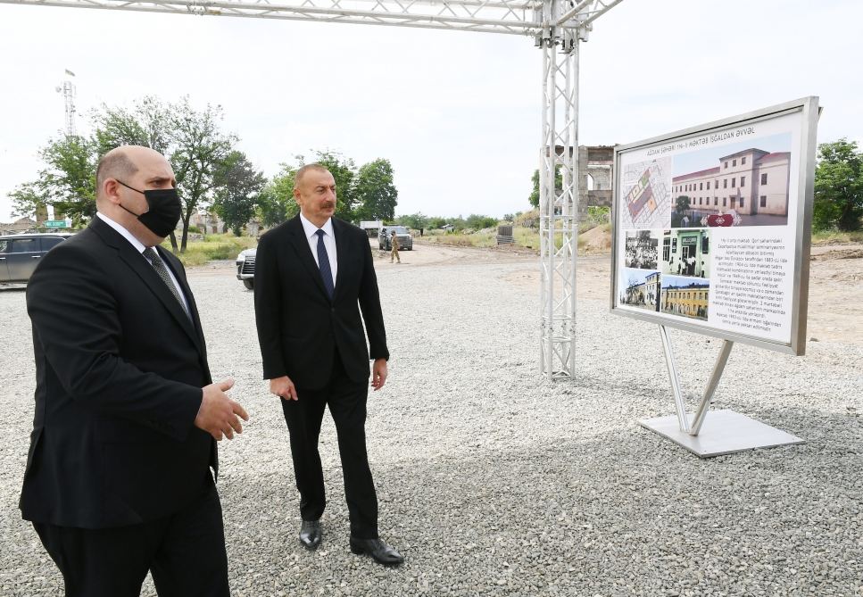 Prezident İlham Əliyev Ağdam şəhər 1 saylı məktəbin yeni binasının təməlini qoyub (FOTO)(YENİLƏNİB)