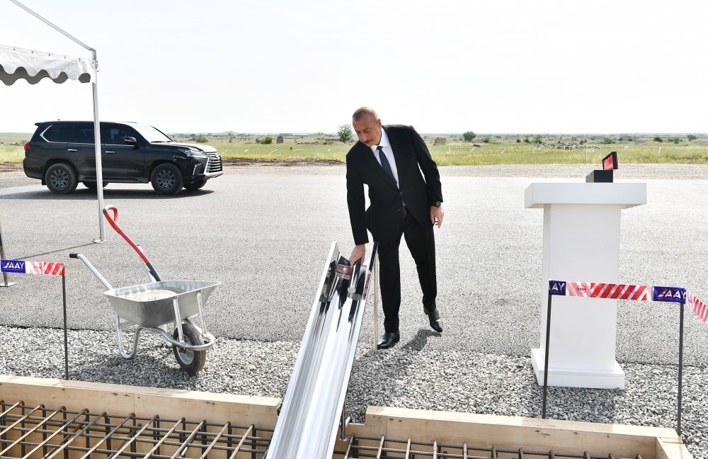 Prezident İlham Əliyev Ağdama səfər edib, Bərdə-Ağdam avtomobil yolunun təməlqoyma mərasimində iştirak edib (FOTO)(YENİLƏNİB)