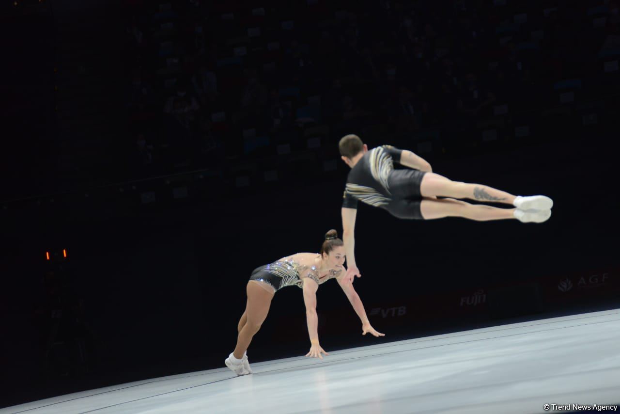 Bakıda aerobika gimnastikası üzrə 16-cı dünya çempionatının ikinci günü başlayıb (FOTO)