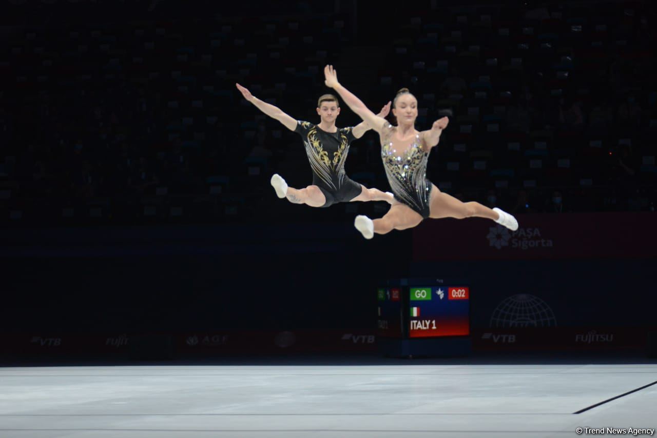 Bakıda aerobika gimnastikası üzrə 16-cı dünya çempionatının ikinci günü başlayıb (FOTO)