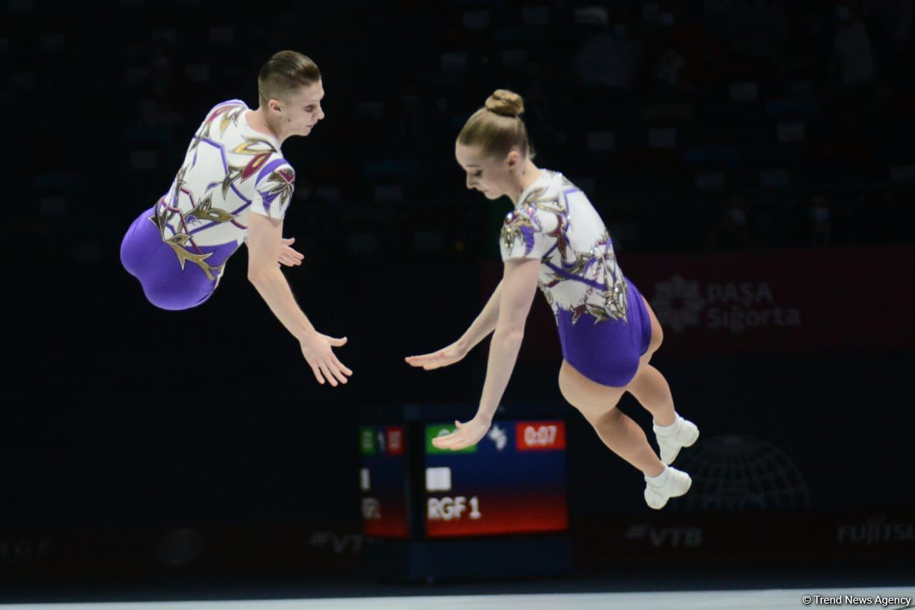Bakıda aerobika gimnastikası üzrə 16-cı dünya çempionatının ikinci günü başlayıb (FOTO)