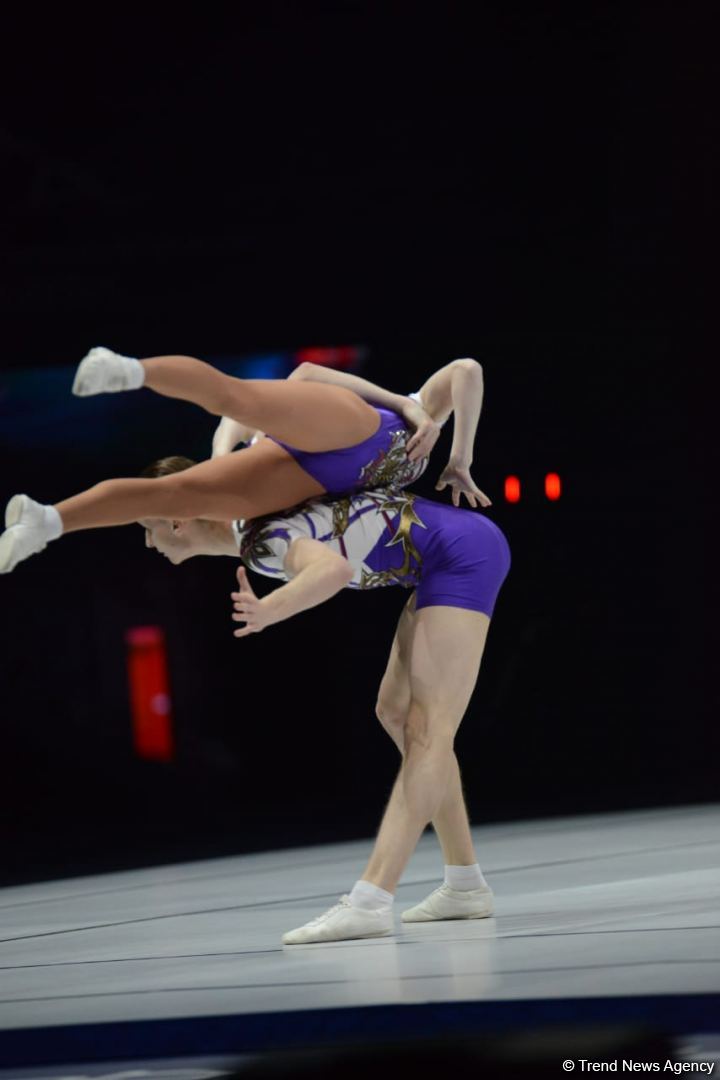 Bakıda aerobika gimnastikası üzrə 16-cı dünya çempionatının ikinci günü başlayıb (FOTO)