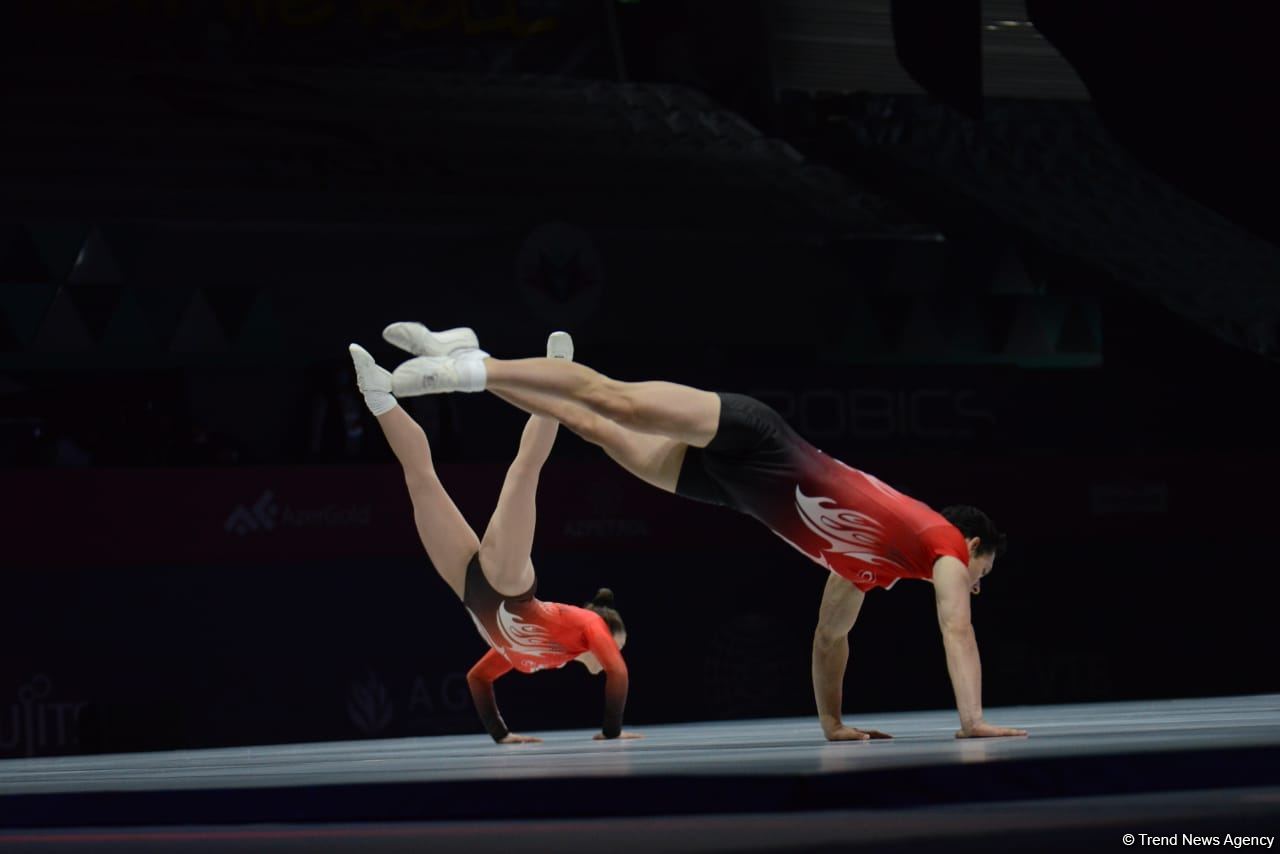 Bakıda aerobika gimnastikası üzrə 16-cı dünya çempionatının ikinci günü başlayıb (FOTO)
