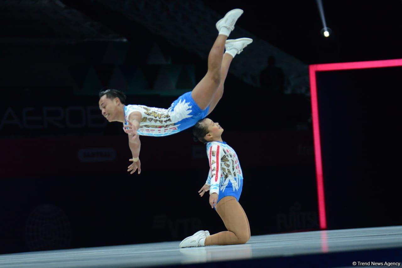 Bakıda aerobika gimnastikası üzrə 16-cı dünya çempionatının ikinci günü başlayıb (FOTO)
