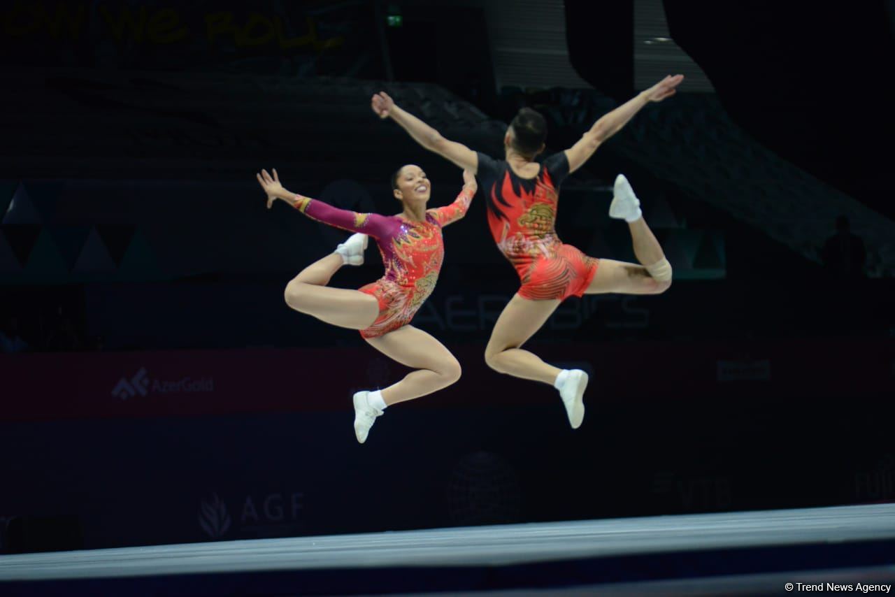Bakıda aerobika gimnastikası üzrə 16-cı dünya çempionatının ikinci günü başlayıb (FOTO)