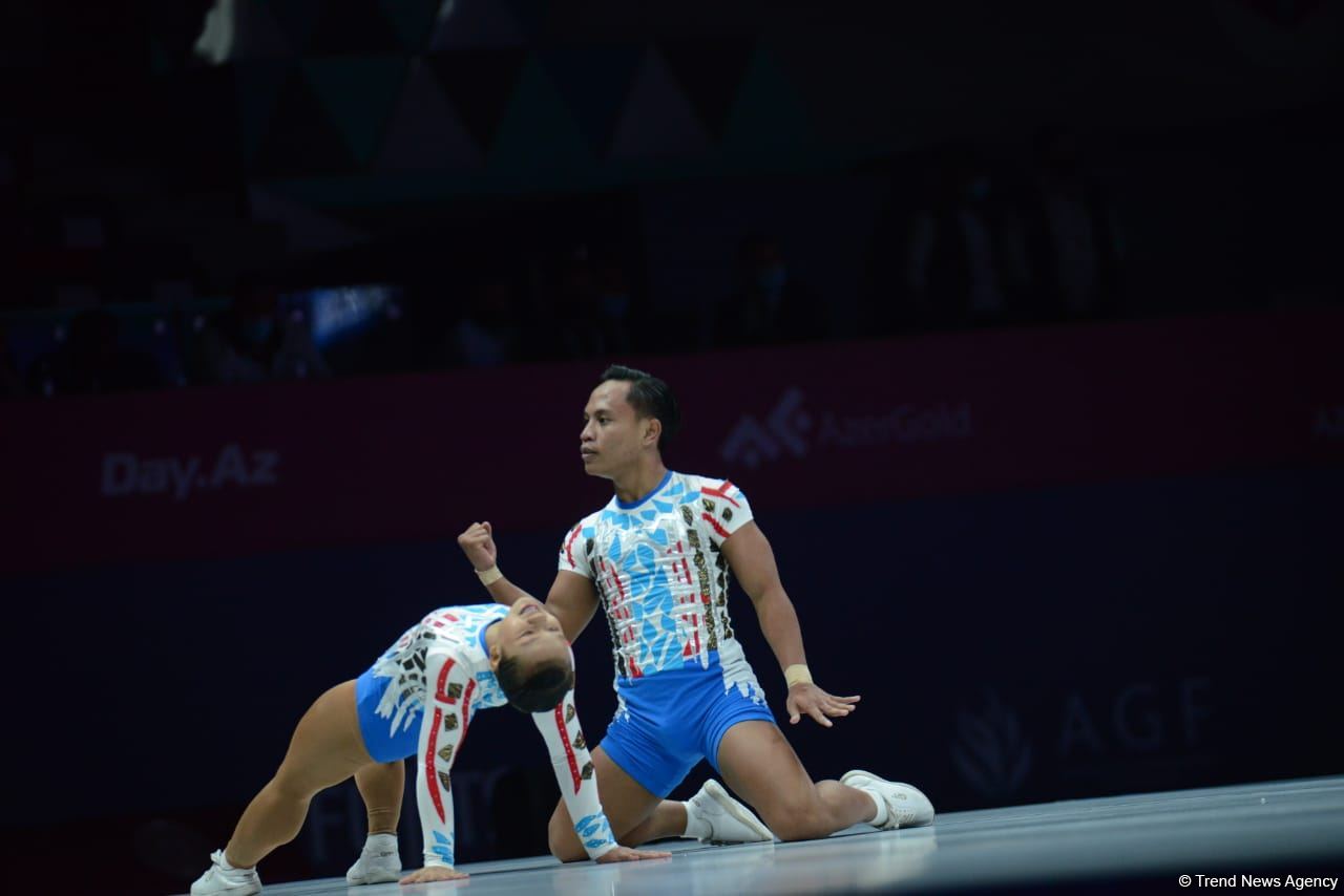 Bakıda aerobika gimnastikası üzrə 16-cı dünya çempionatının ikinci günü başlayıb (FOTO)
