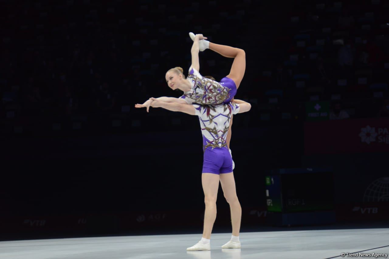 Bakıda aerobika gimnastikası üzrə 16-cı dünya çempionatının ikinci günü başlayıb (FOTO)