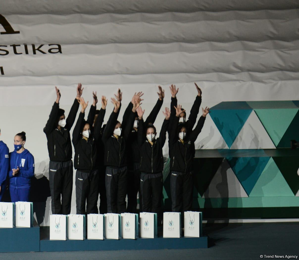 Bakıda aerobika gimnastikası üzrə dünya çempionatında aerostep proqramında qaliblər mükafatandırılıb (FOTO)
