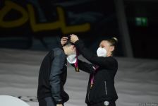 Aerobika gimnastikası üzrə dünya çempionatında qarışıq cütlüklər və kişilər arasında qaliblər mükafatlandırılıb (FOTO)