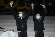 Aerobika gimnastikası üzrə dünya çempionatında qarışıq cütlüklər və kişilər arasında qaliblər mükafatlandırılıb (FOTO)