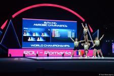 Aerobika gimnastikası üzrə dünya çempionatında qrup hərəkətlərində Rumıniya qızıl medal qazanıb (FOTO)