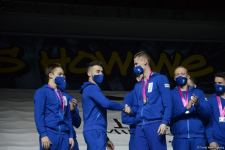 Aerobika gimnastikası üzrə dünya çempionatında qrup hərəkətlərində və aerodans proqramında qaliblər mükafatlandırılıb (FOTO)