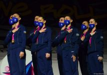 Aerobika gimnastikası üzrə dünya çempionatında qrup hərəkətlərində və aerodans proqramında qaliblər mükafatlandırılıb (FOTO)