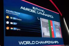 Aerobika gimnastikası üzrə dünya çempionatında qrup hərəkətlərində və aerodans proqramında qaliblər mükafatlandırılıb (FOTO)