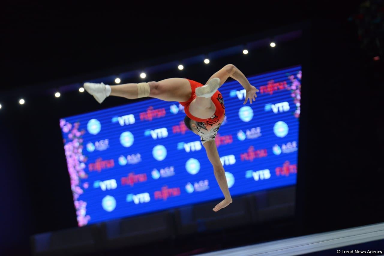 Bakıda aerobika gimnastikası üzrə 16-cı dünya çempionatının final günü başlayıb (FOTO)