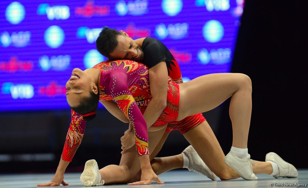 Aerobika gimnastikası üzrə dünya çempionatının son günündən maraqlı anlar (FOTO)