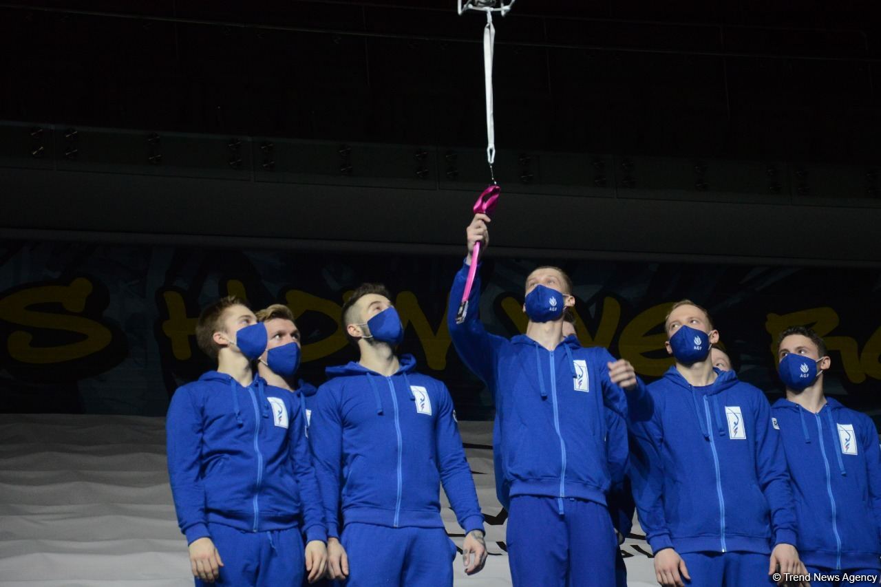 Aerobika gimnastikası üzrə dünya çempionatında qrup hərəkətlərində və aerodans proqramında qaliblər mükafatlandırılıb (FOTO)