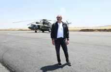 Prezident İlham Əliyev və birinci xanım Mehriban Əliyeva Füzuli rayonuna səfərə gəliblər (FOTO/VİDEO) (YENİLƏNİB)
