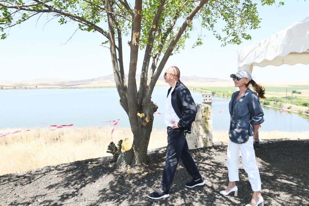 Prezident İlham Əliyev Füzuli rayonundakı Aşağı Köndələnçay su anbarında olub (YENİLƏNİB) (FOTO/VİDEO)