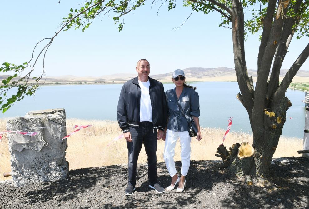 Prezident İlham Əliyev Füzuli rayonundakı Aşağı Köndələnçay su anbarında olub (YENİLƏNİB) (FOTO/VİDEO)