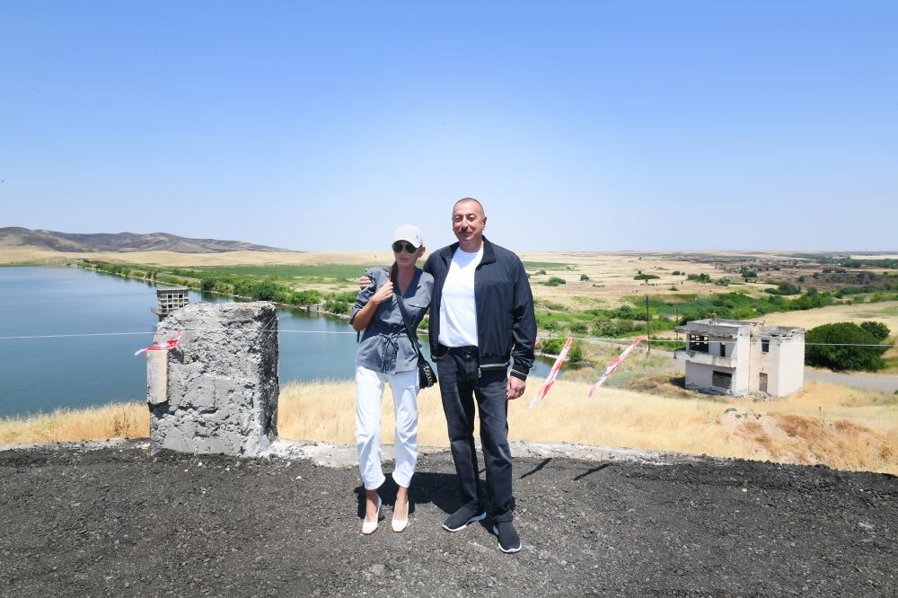 Prezident İlham Əliyev Füzuli rayonundakı Aşağı Köndələnçay su anbarında olub (YENİLƏNİB) (FOTO/VİDEO)