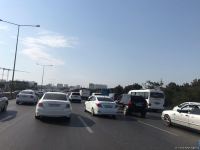 Bakı-Sumqayıt yolunda uzun tıxac yaranıb (FOTO)
