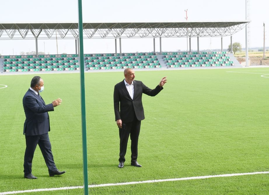 Prezident İlham Əliyev Goranboy Olimpiya İdman Kompleksinin açılışında iştirak edib (FOTO/VİDEO)(YENİLƏNİB)