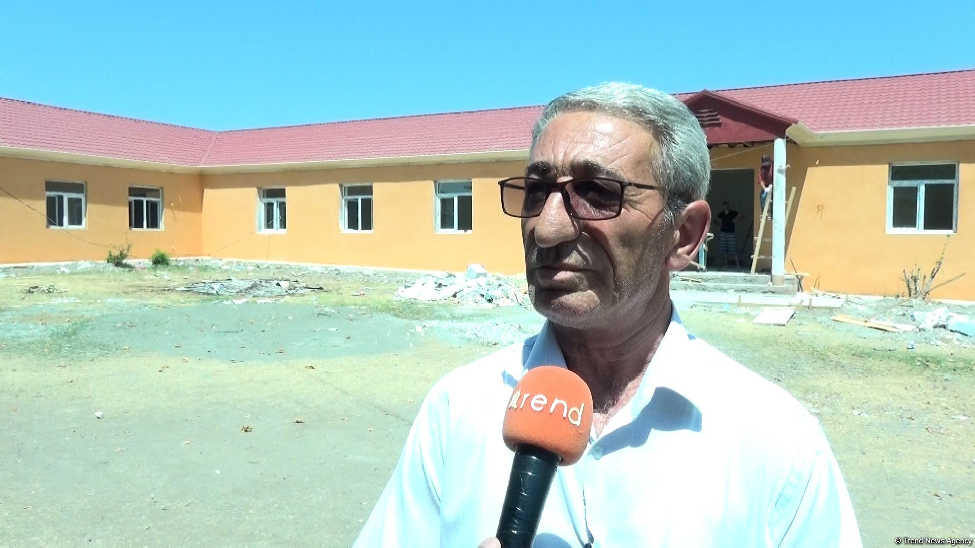 Ermənilərin dağıtdığı məktəblər yenidən tikilir - Trend TV-nin reportajı (FOTO/VİDEO)