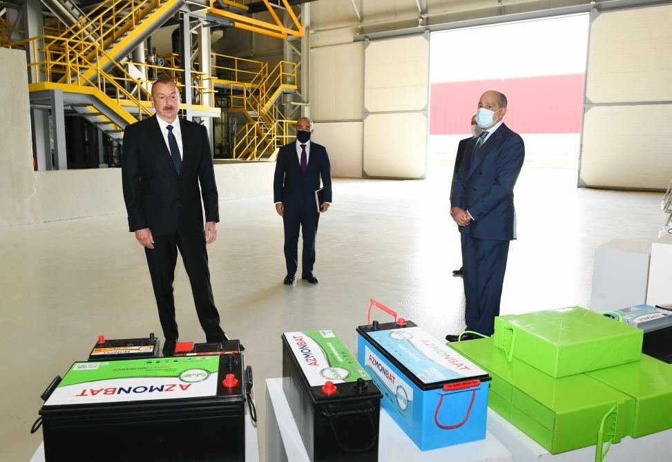 Prezident İlham Əliyev Sumqayıt Kimya Sənaye Parkında “Azmonbat” MMC-nin açılışında iştirak edib  (FOTO/VİDEO) (YENİLƏNİB)