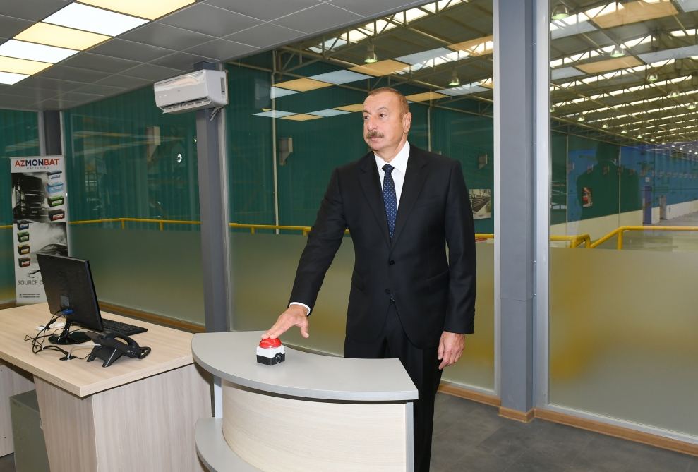 Prezident İlham Əliyev Sumqayıt Kimya Sənaye Parkında “Azmonbat” MMC-nin açılışında iştirak edib  (FOTO/VİDEO) (YENİLƏNİB)