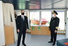 Prezident İlham Əliyev “Kəlbəcər” neftdaşıyan tankerin istismara verilməsi mərasimində iştirak edib (FOTO/VİDEO)