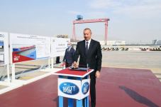 Prezident İlham Əliyev “Kəlbəcər” neftdaşıyan tankerin istismara verilməsi mərasimində iştirak edib (FOTO/VİDEO)