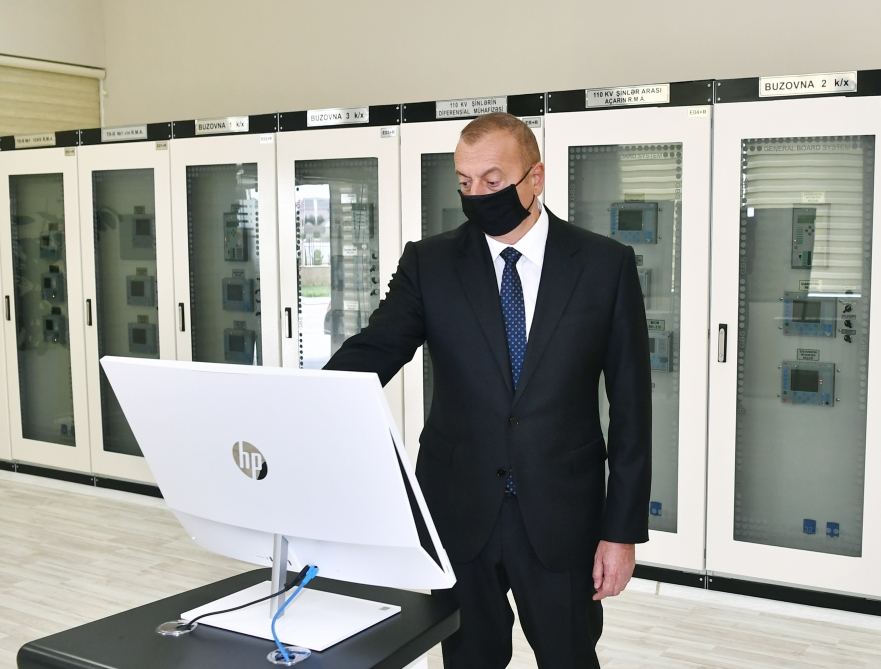 Prezident İlham Əliyev Xəzər rayonunda yarımstansiyanın açılışında iştirak edib (FOTO/VİDEO)