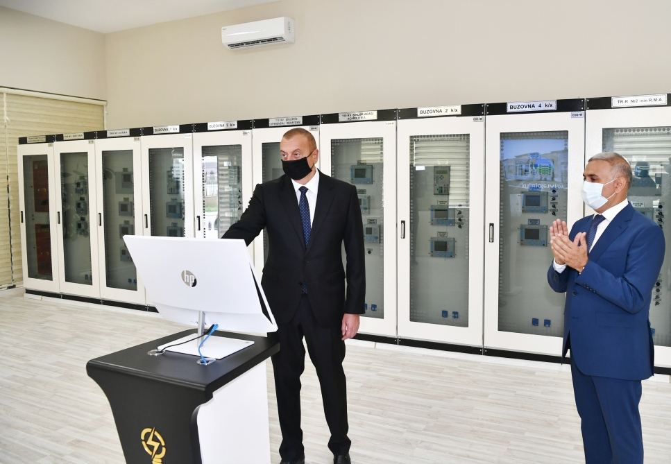 Prezident İlham Əliyev Xəzər rayonunda yarımstansiyanın açılışında iştirak edib (FOTO/VİDEO)